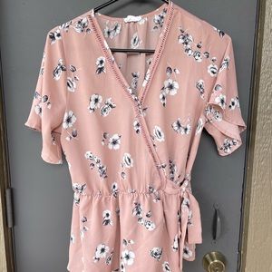 Blush wrap top